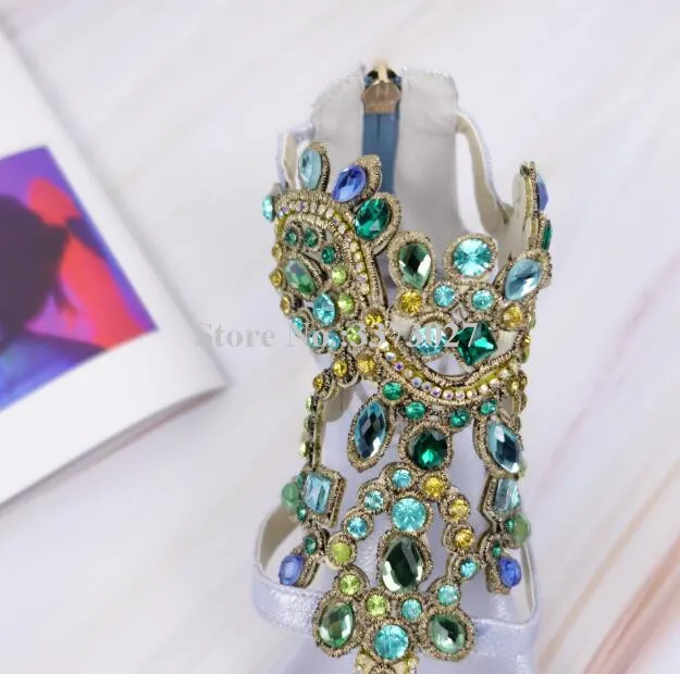 Сандалии женские с ремешком на щиколотке блестящие шлепанцы украшение в виде