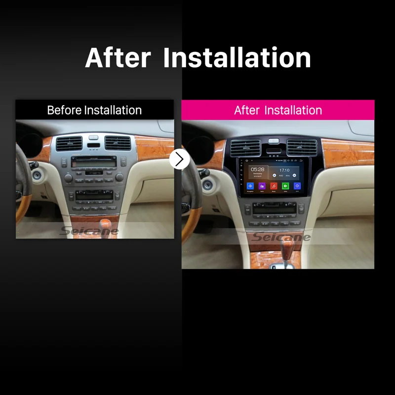 Автомобильный мультимедийный стереоплеер Seicane 9 дюймов Android 0 с GPS для 2001 2002 2005 Lexus