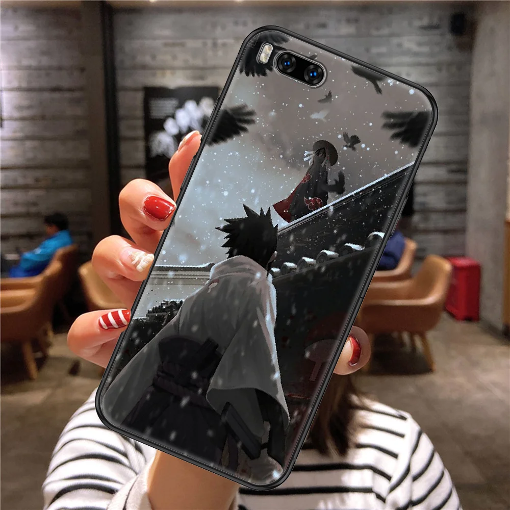 

Anime Uchiha Sasuke Narutos Phone case For Xiaomi Mi Max Note 3 A2 A3 8 9 9T 10 Lite Pro Ultra black soft Etui fashion hoesjes