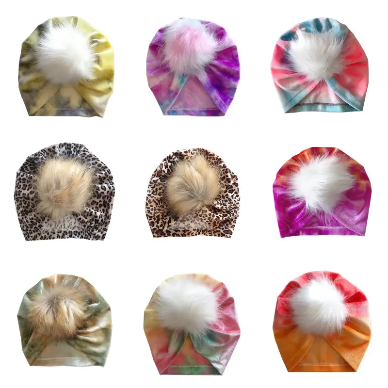 

2020 Autumn Winter Baby Hat Cute Pompom Ball Newborn Baby Girl Headwrap Soft Warm Infant Babe Bonnet Cap