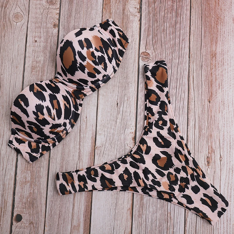 

Sexy High Waist Bikini Swimwear Women Swimsuit 2021 Leopard Brazilian Bikini Set Push Up Bathing Suit Female Summer Beachwear