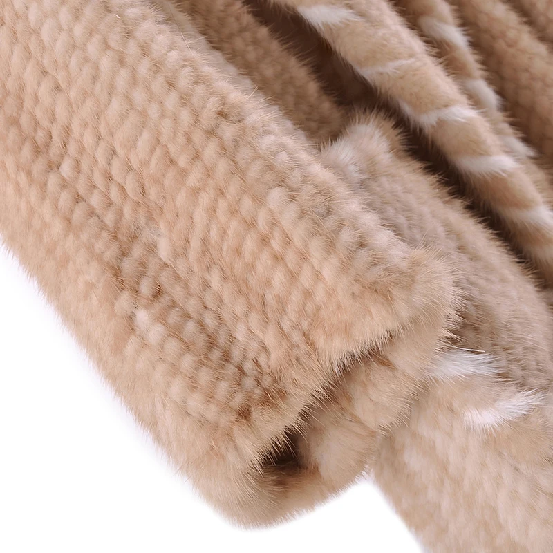 Real Natural Mink Fur Coat Long Sleeve High Quality Knitted Women Winter | Женская одежда