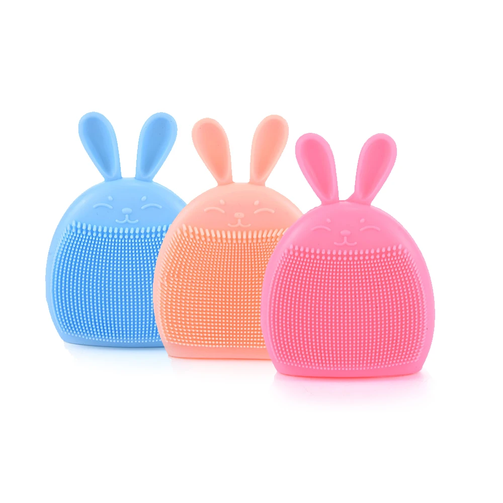 

3 Colors Rabbit Silicone Face Cleansing Brush Clean Pores Face Massage Brush Deep Cleaning Washing Beauty Skin Care Tools
