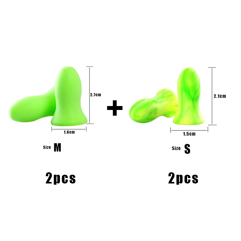 2pcs M and 2pcs S OPHAX 4 шт. улучшенная версия Мягкая Пена Беруши анти-шум храп беруши для сна путешествия помощь для сна снижение шума - Цвет: 2pcs M and 2pcs S