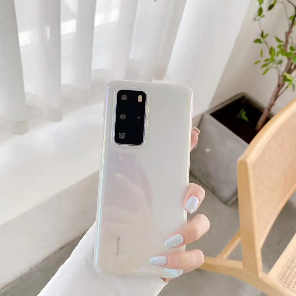 Чехол для телефона LOVECOM с радужными градиентными блестками в форме капли Huawei P20 P30