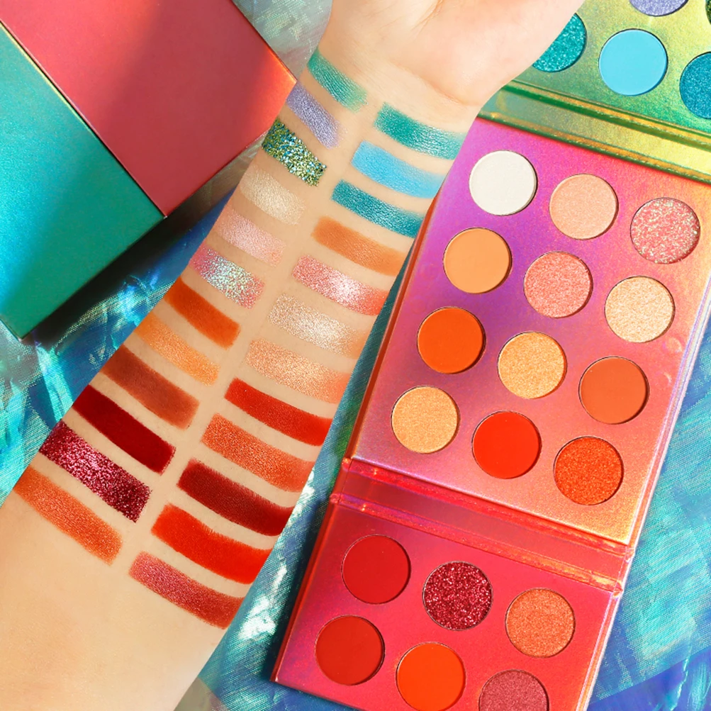 Двойная палитра блестящих матовых теней для век стойкие теплые и пигментные тени