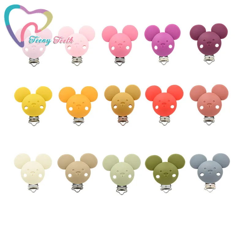 Pinzas redondas de silicona para morder, accesorios para chupete de beb&eacute;, soporte de cadena para chupete, joyer&iacute;a de enfermer&iacute;a, juguete, 50 Uds.-1