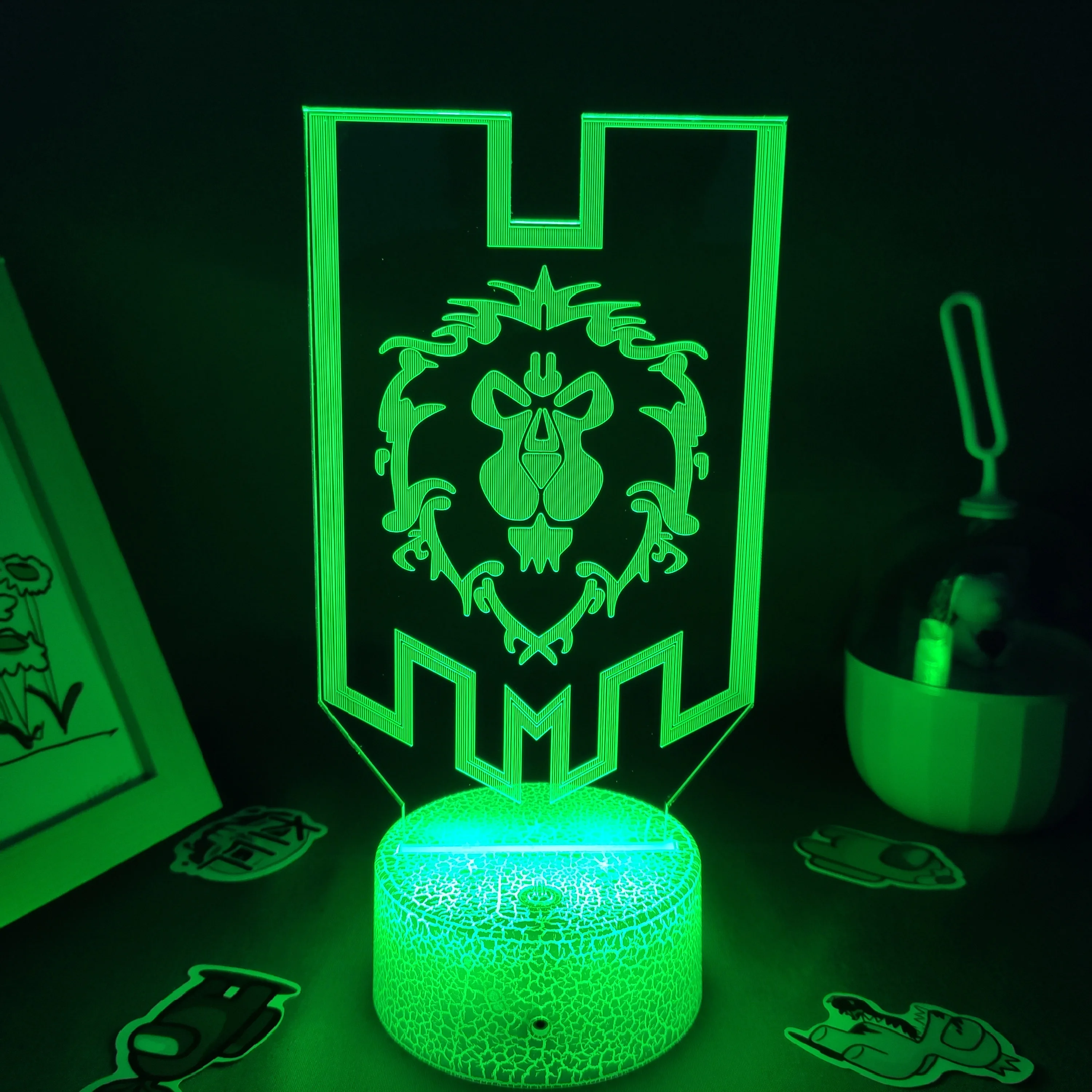 Игровой флаг World of Warcraft лампа 3D светодиодный RGB Ночной светильник крутой подарок