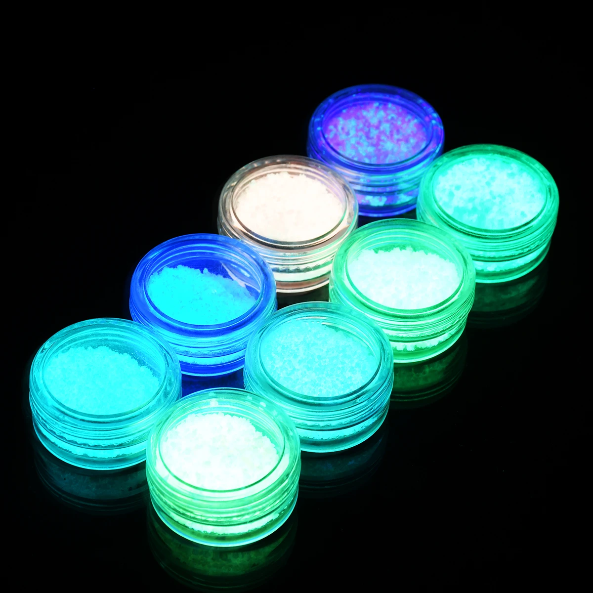 

1Piece 3g Glow In Dark Nail Art Glitter Powder Fluorescent Blue Green White Color Nail Stones Accessories