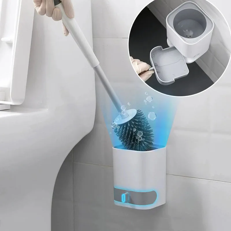 

Cleaning Brushes TPR Soft Toilet Brush Household Wall-mounted Cleaning Brush Bathroom Accessories set Cleaning Products