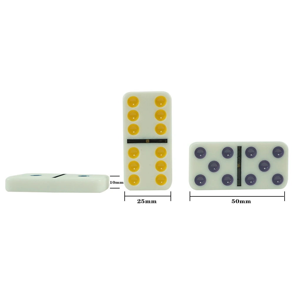 28 шт. жестяная коробка для детей двойная шестерка белая с разноцветными точками