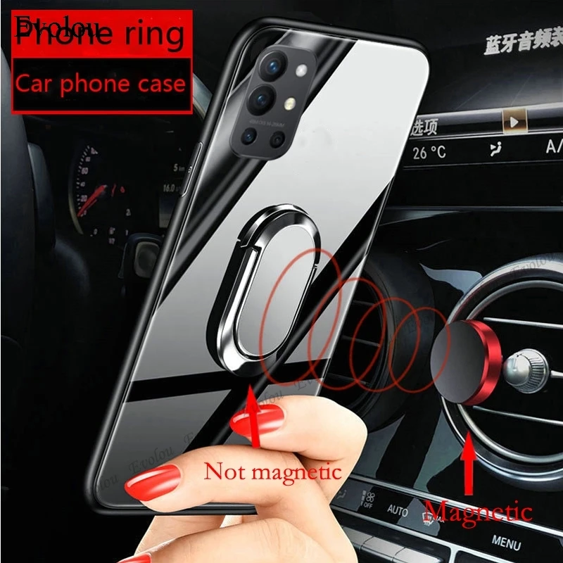 tempered glass phone case for realme 8 pro 7 pro cases magnet ring stand holder back cover with lanyard for oppo realme gt capa free global shipping