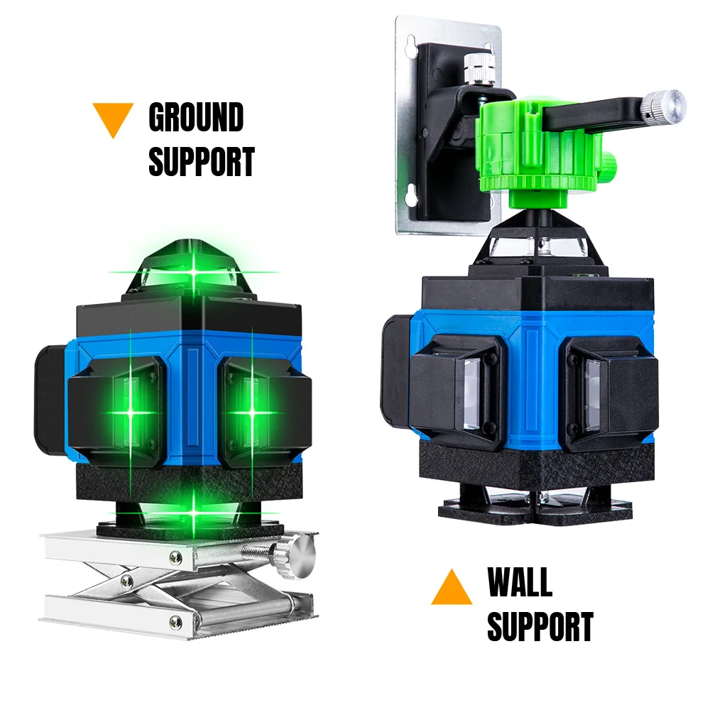 16 Lines 4D /8 2D Green Laser Level Self-Leveling Wireless Remote 360 Horizontal &amp Vertical Cross With Battery | Инструменты