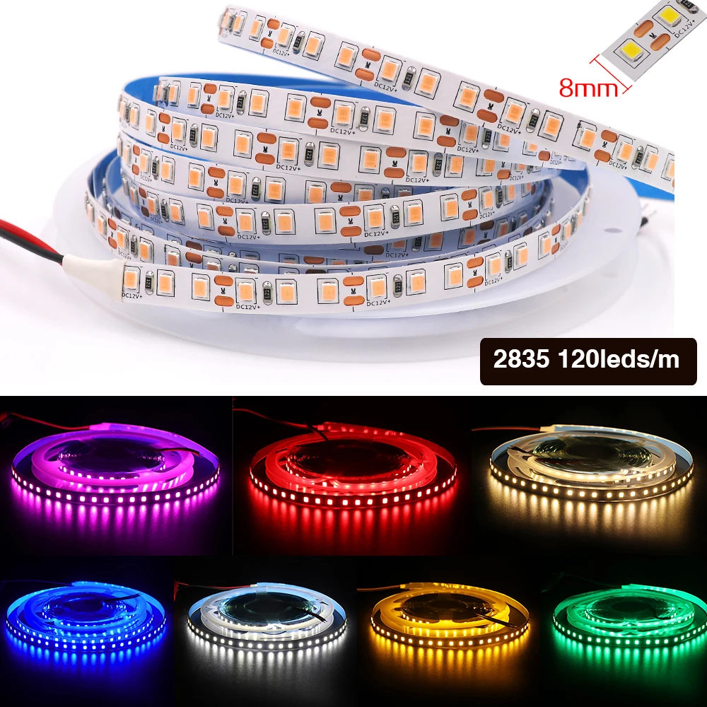5050 5054 2835 DC 12V LED Strip 120 240LEDs/M High Bright White Red Blue Pink Yellow RGB Flexible Ribbon Tape Light Lamp 5m | Освещение