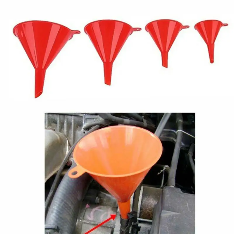 

4pcs Set Multi Use Funnel Household Kitchen Garage Liquid Petrol Funnel Kits Red