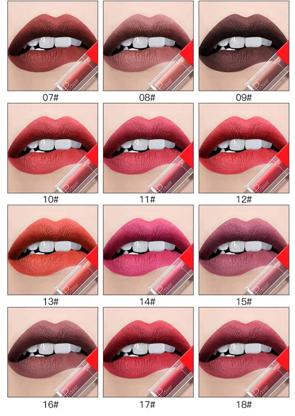 Sexy Rose Red Velvet Matte Lipstick Lip Gloss Liquid Lip Tint Cream Pigment Long Lasting Silky Texture for Lips Womens Cosmetics images - 6