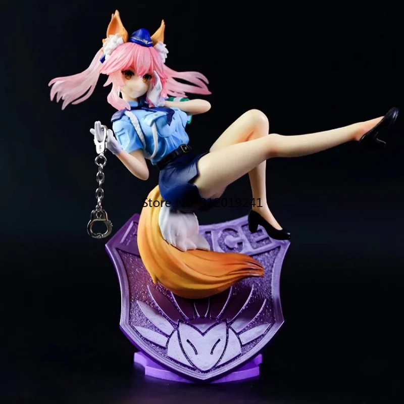 

21CM Anime Fate/Extella Link Lancer Tamamo no Mae Figure Police Uniform FOX Ver. PVC Action Figure 1/7 Scale Model Toy Doll Gift