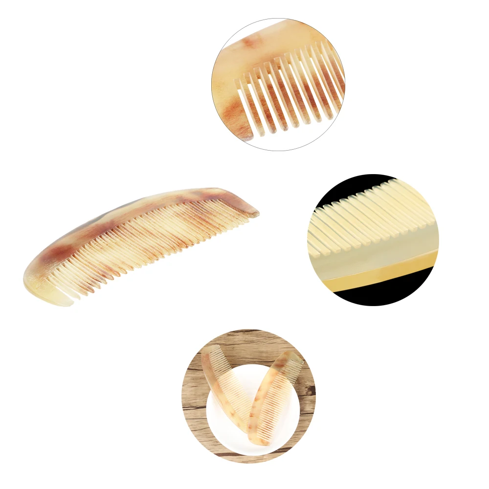 1 шт. модные женские расчески из бычьего рога натурального янтарного цвета без