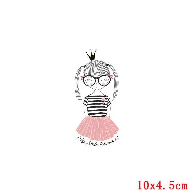 Prajna DIY Fashion Girl Heat Transfer Vinyl Cartoon Iron On For Clothing PVC Butterfly Flower Applique Sticker | Дом и сад