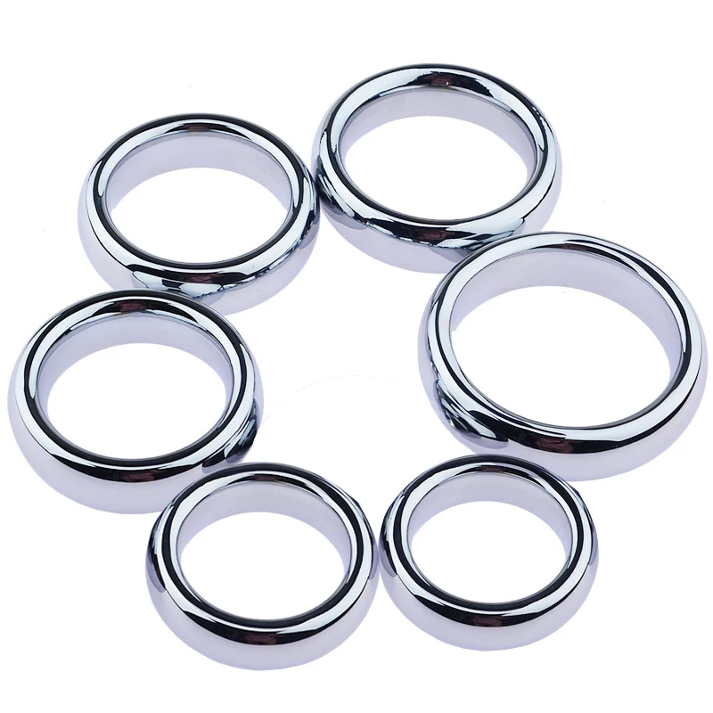 

6 Size Metal Cock Ring Sex Toys For Men Scrotum Bondage Delay Ejaculation Scrotum Ring Pendant Ball Stretcher Testicle Device 18