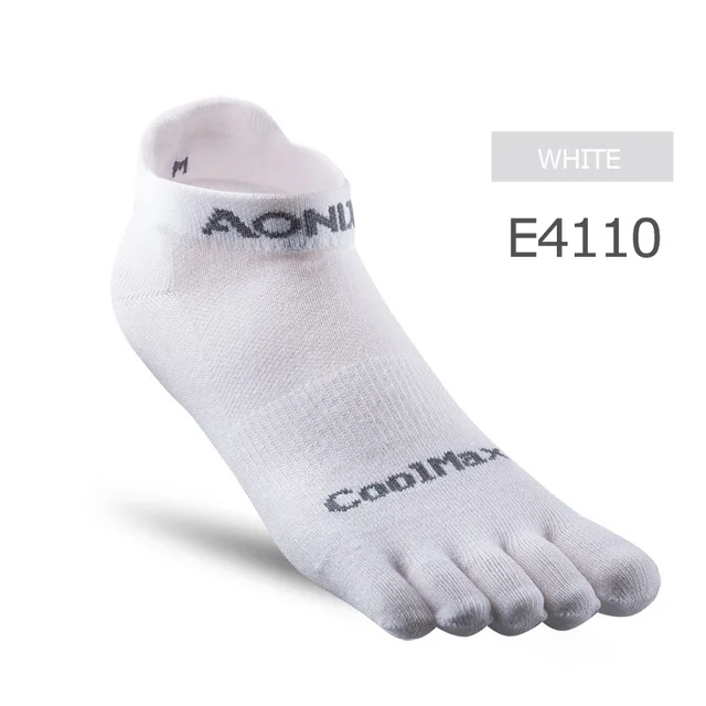 E4110 WHITE AONIJIE E4110 Унисекс Легкие низкие спортивные носки с пальцами "три четверти" для пять носком бег босиком обувь марафона - Цвет: E4110 WHITE