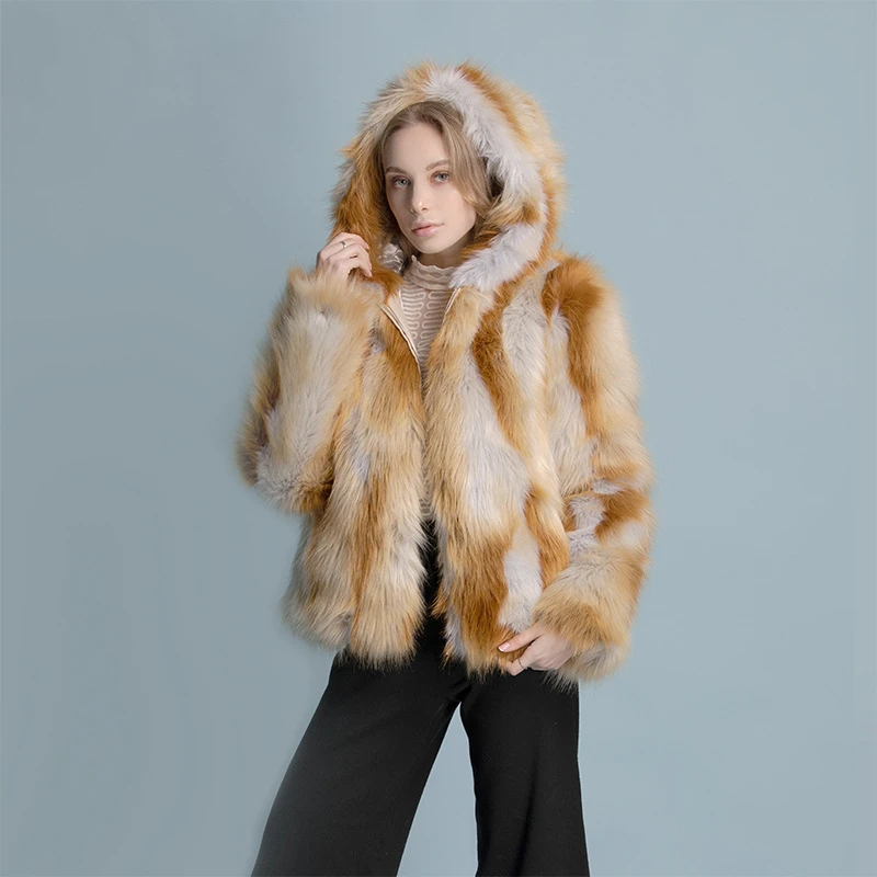 Осень-зима 2019 новинка Женское пальто из искусственного меха свободное с