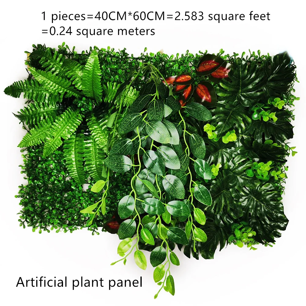 New Artificial Plant Leaf Foliage Hedge Grass Mat Greenery Panel Decor Wall Fence Carpet Real Touch Lawn Moss Fake Grass