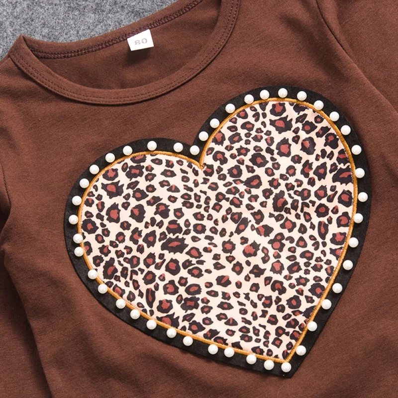 Детские летние хлопковые комплекты топы с длинными рукавами и принтом Пантеры