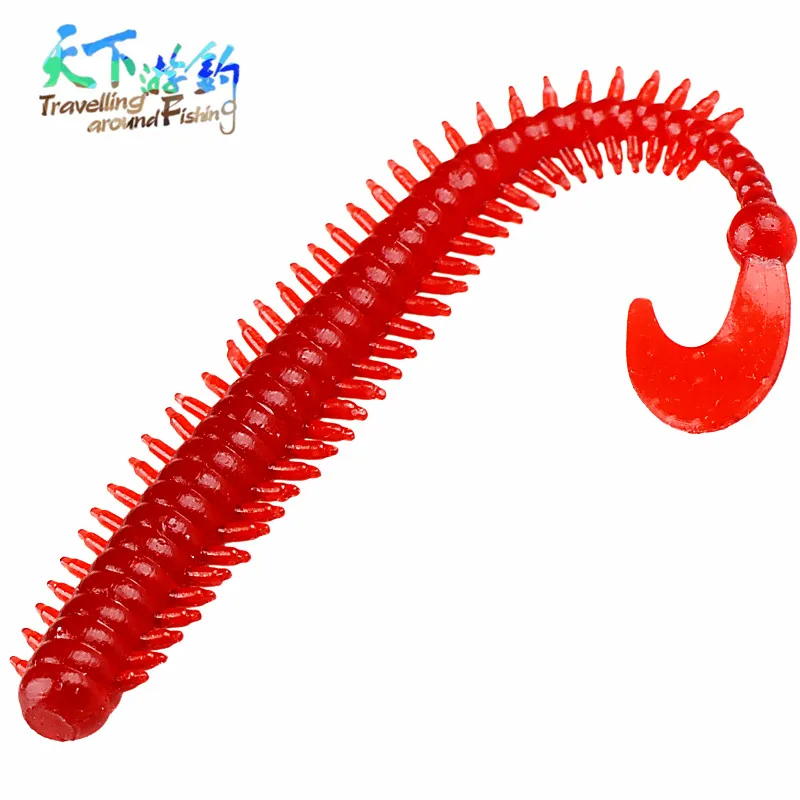 TAF 10pcs Soft Fishing Lure 9cm 1.5g Silicone Centipede Worm Bait Isca Artificial Fake Baits Carp Wobblers Swimbaits | Спорт и