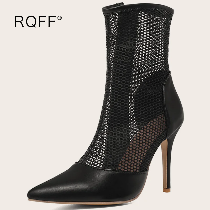 

Ботильоны женские сетчатые, на очень высоком тонком каблуке, белые, черные, большие размеры 40-43, 44, 45, 46, 47