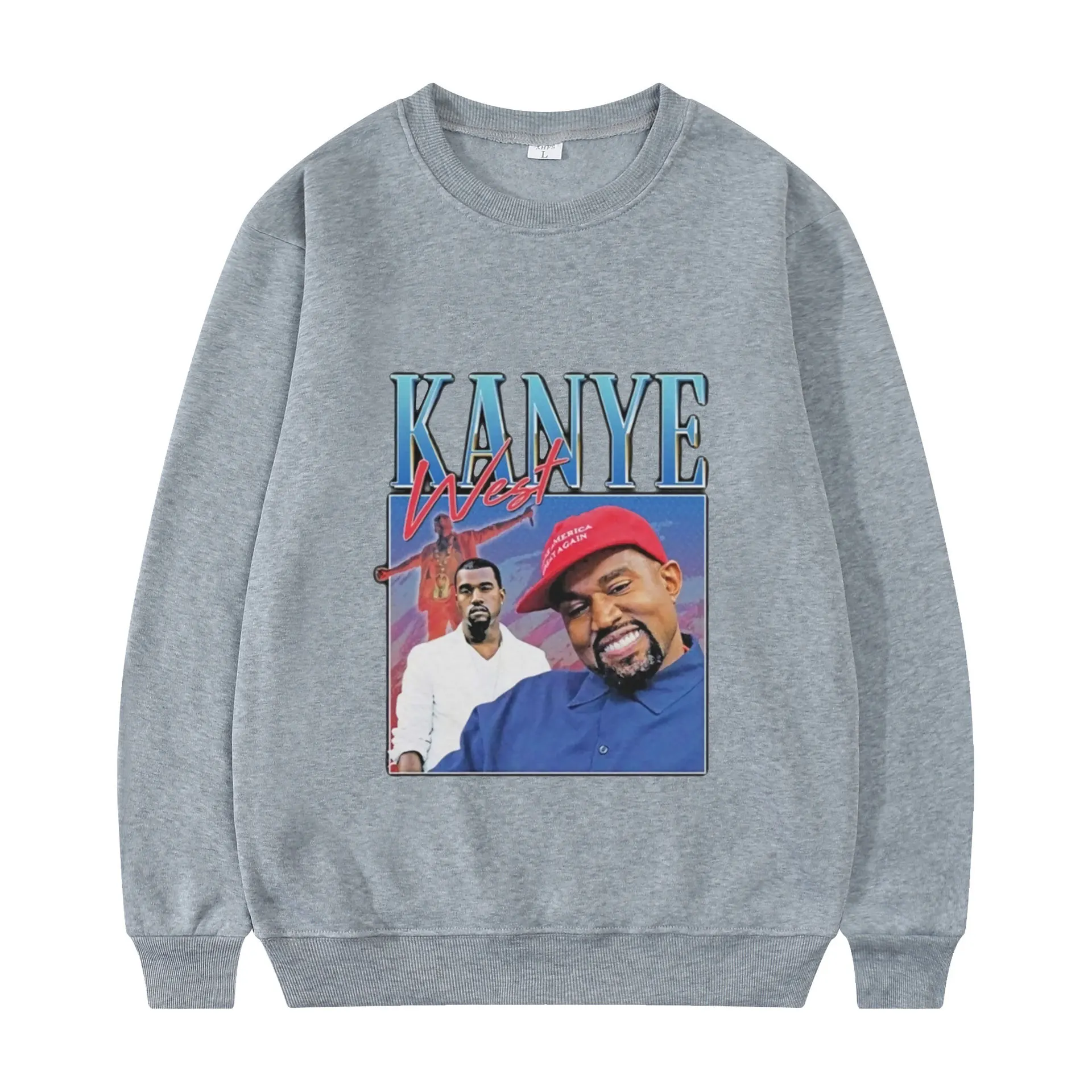 

Kanye West Graphics Print Sweatshirt Men Women Harajuku Tops Pure Cotton Sweatshirts Fashion Rapper Pullover Hip Hop Tracksuit