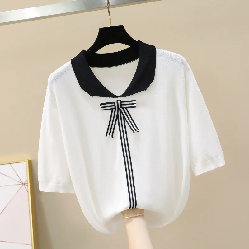 Женские летние пуловеры bamocy больших размеров 4XL с коротким рукавом для девочек