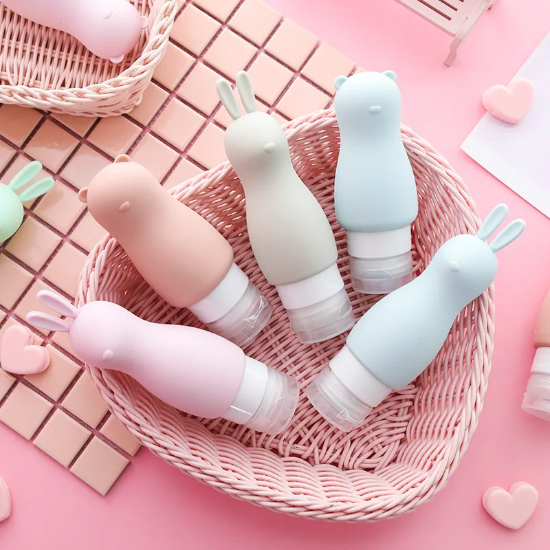 

New 4Colors 90ML Portable Silicone Refillable Bottle Empty Travel Packing Press for Lotion Shampoo Cosmetic Squeeze Containers
