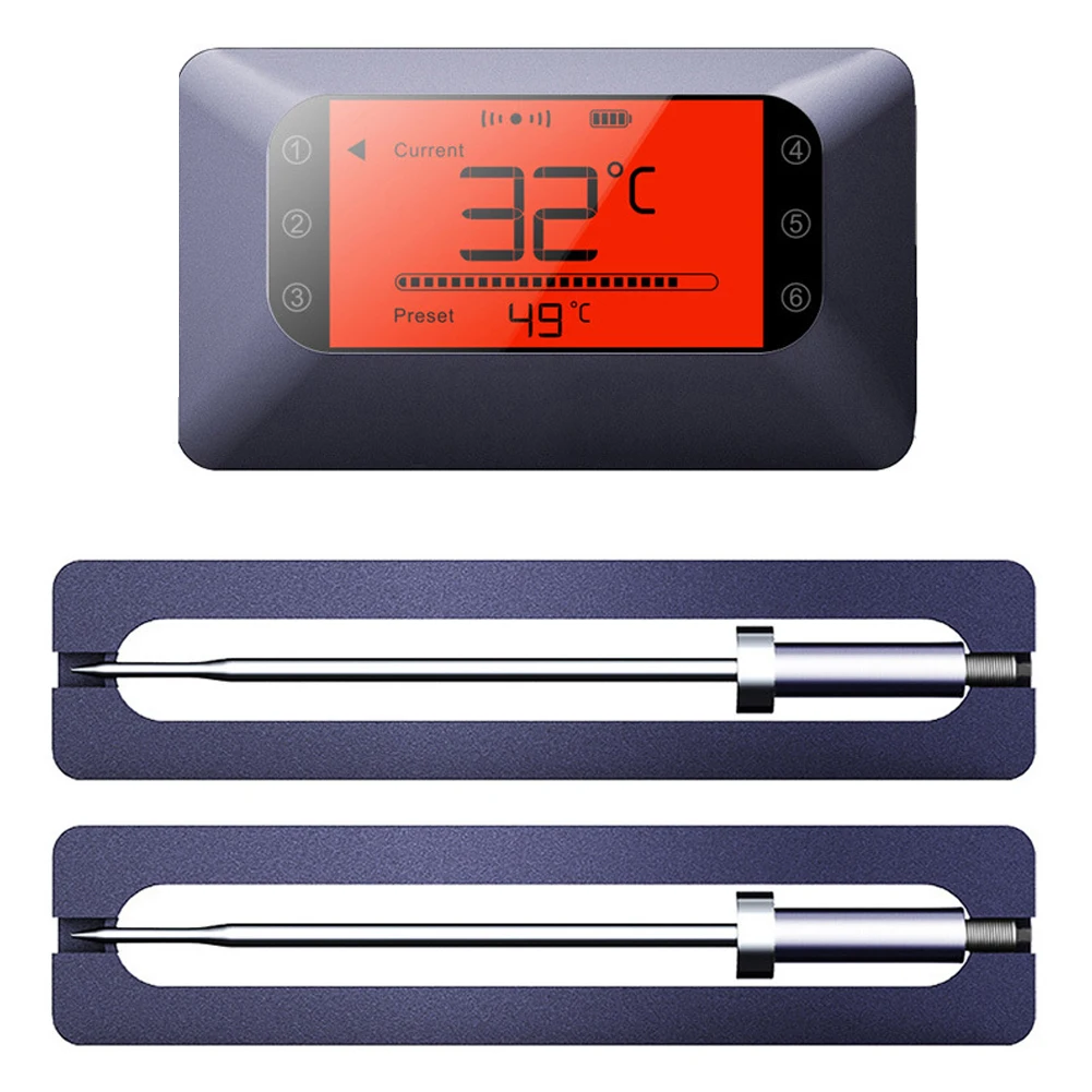 

BT 5.0 BBQ Thermometer BF-6 BBQ Wireless Thermometer Baking Oven App Display Thermometer LCD Digital Thermometer With 2 Probes