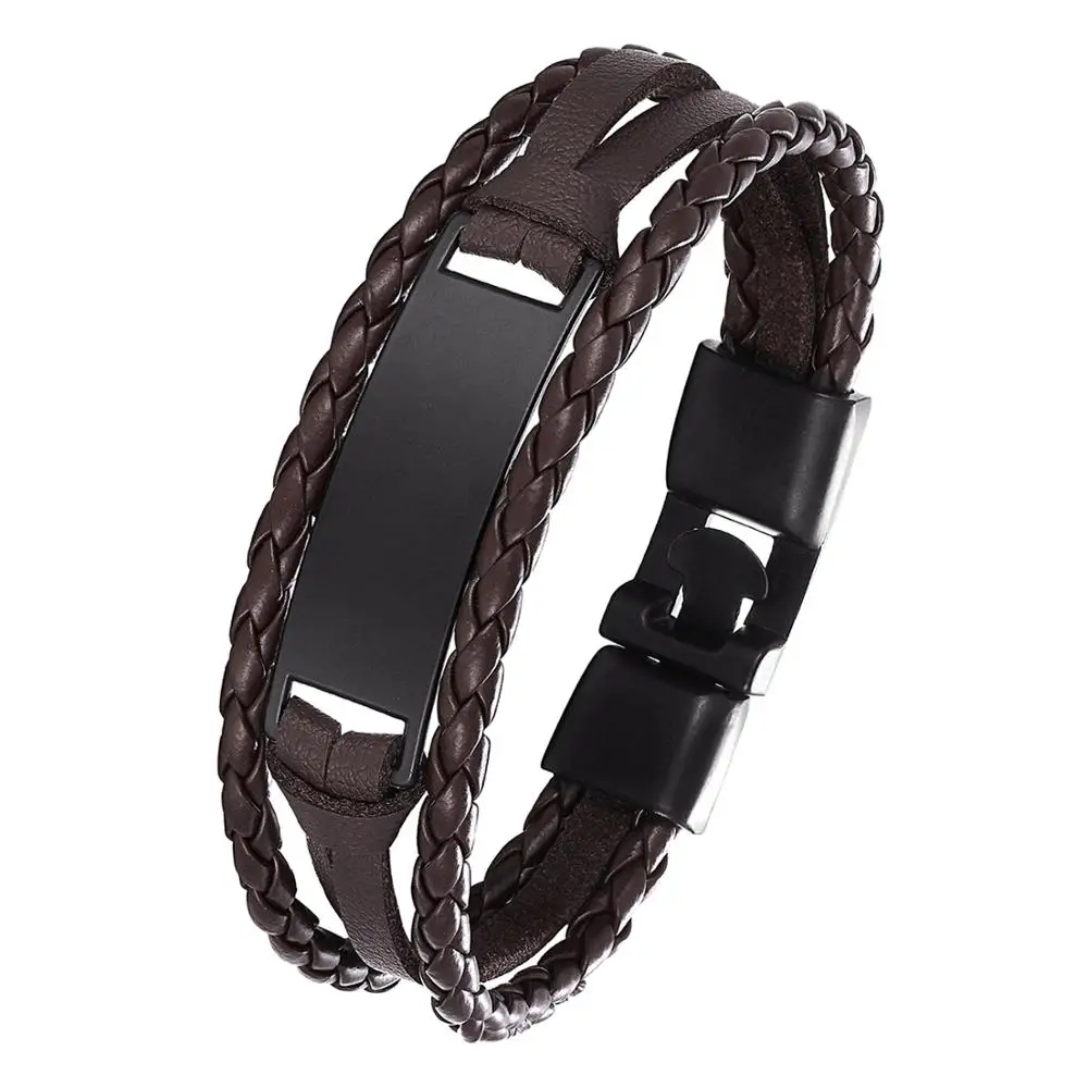 2020 Fashion Bracelet Leather Multi-layer Smooth Men's Women's Retro Punk Rock Lady Alloy Pendant Jewellery | Украшения и