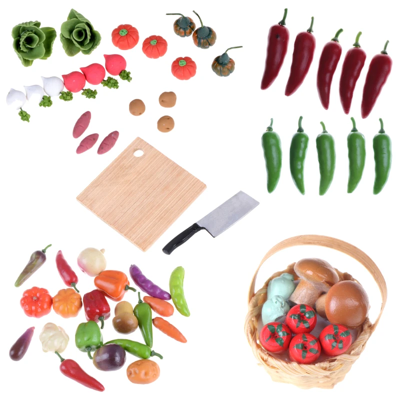 Корзина из бамбука для фруктов и овощей куклы еды Миниатюрная игрушка