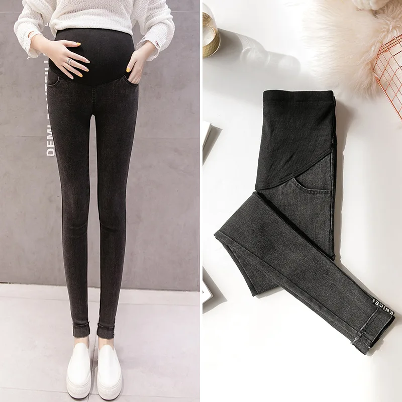 Узкие брюки с буквенным принтом джинсы для беременных джинсовые карандаш Одежда