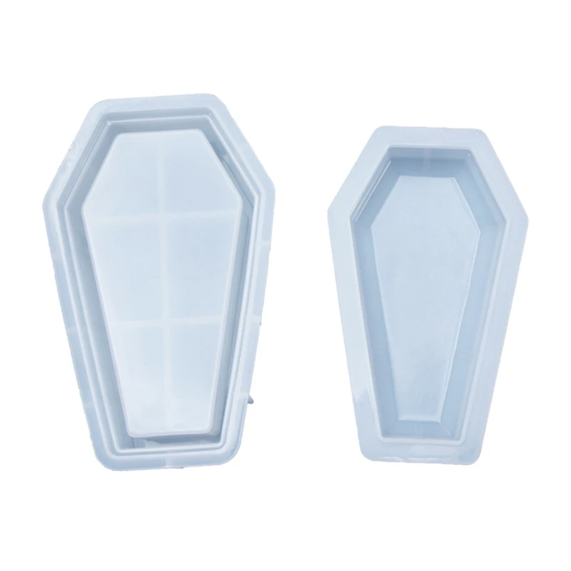 

DIY Halloween Coffin Storage Box Mirror Silicone Mould Crafts Decoration Jewelry Case Making Crystal Epoxy Resin Mold W0YA