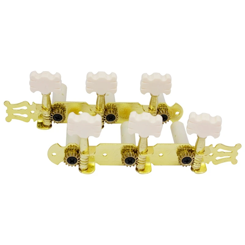 

Guitar Knob Tuning Gear-Type Buckle Tuning Alloy Base Knob for Classical Guitar with Semi Gold Finish and Buttons