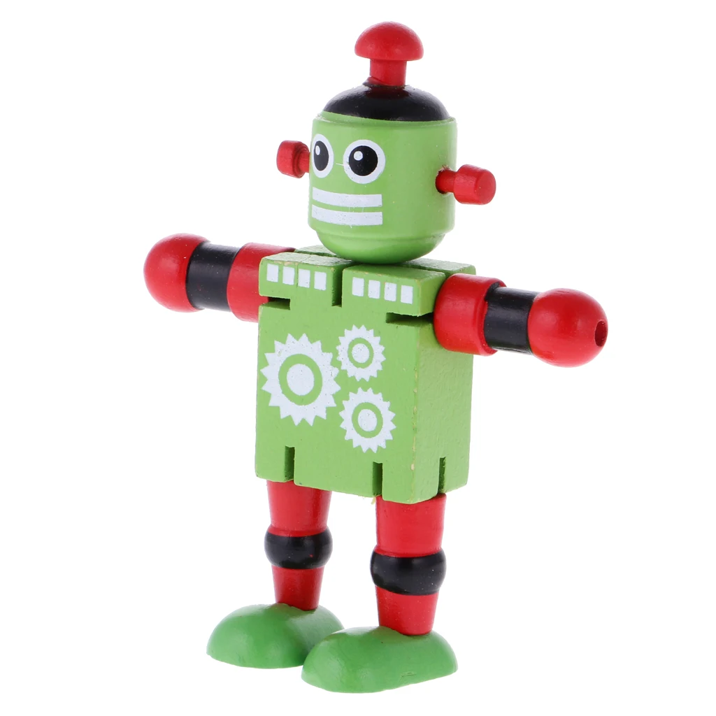 

Mini Wooden Walnut Robot Toy Kids Gift Toy Walnut People Decor