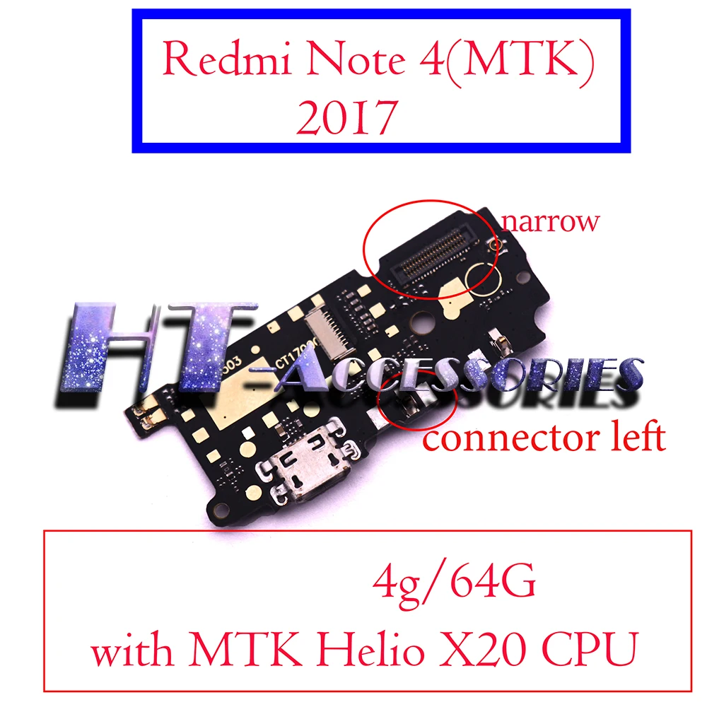 Для Xiaomi RedMi Note 4 4X MTK 2017 мощная Боковая кнопка громкости зарядная плата микрофон