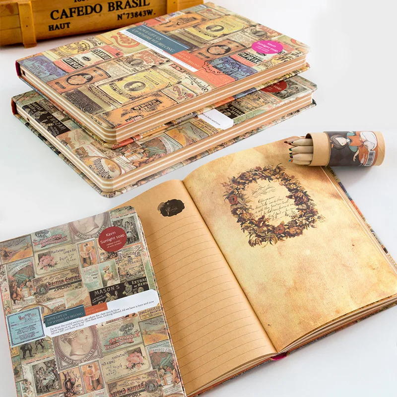 

2021 NEW Portable Creative Notebook Retro Journal Drawing Exquisite Diary Book Unique Appearance Design Office Work