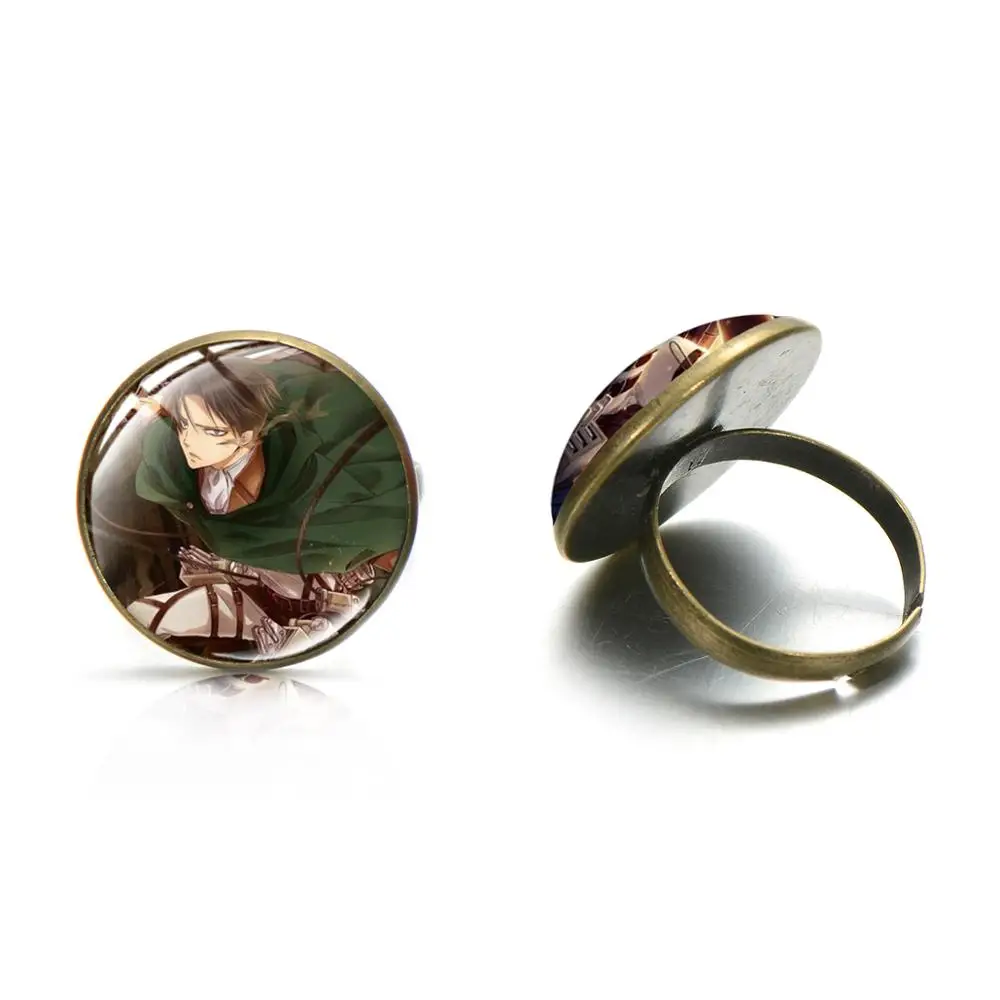 Attacking Giant Ring Anime Photo Glass Cabochon Men Women Jewelry For Fans Bronze Silver Color | Украшения и аксессуары