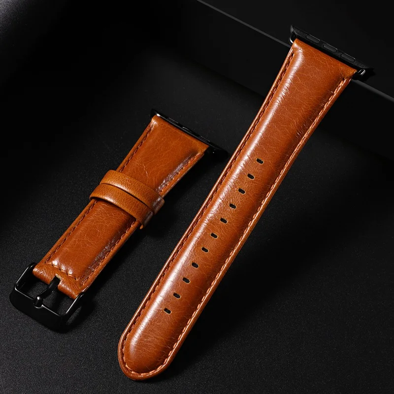 Ремешок из натуральной кожи для apple watch series 6/5/4/3/2/1 44 мм 40 42 38 кожаный ремешок часов