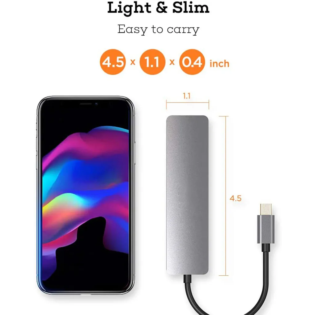 

Multiport USB Type-C Hub To 4K HDMI USB SD/TD Card Reader PD Fast Charge 6-in-1 Multifunction Adapter For MacBook Pro