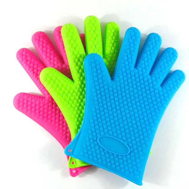 

Silicone Skid Resistance Baking Glove Oven Gloves Heat Resistant Heart Shape Pot Cooking Tools BBQ Mitt Kitchen Accessories