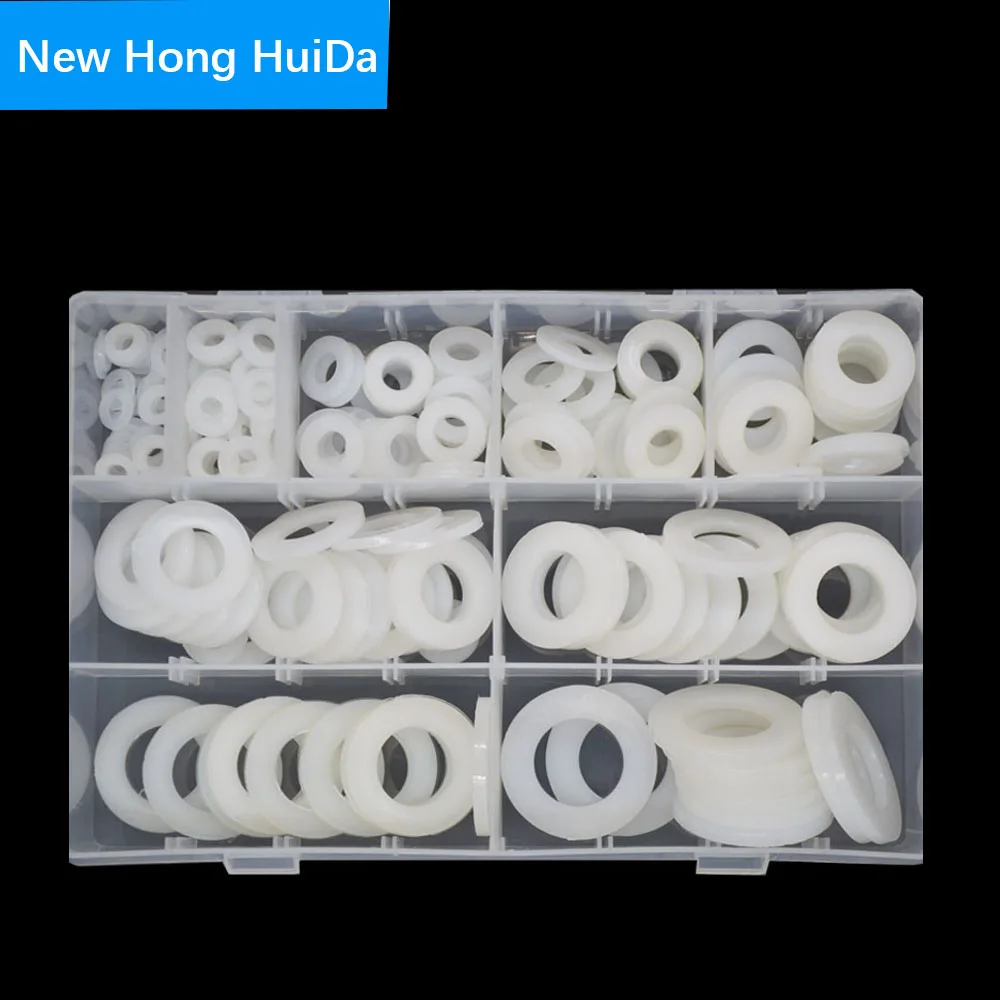 Цвет: белый черный нейлоновый плоский круглый шайба изоляции Пластик уплотнение