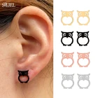 Винтажные женские серьги в стиле панк с черной совой, маленькие, богемные, серьги-гвоздики с животными