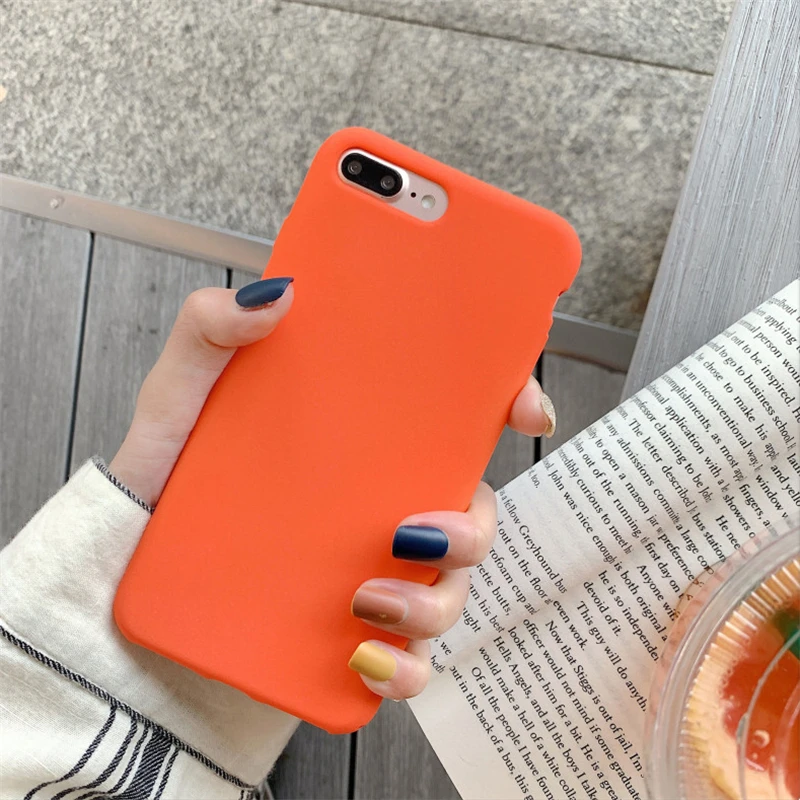Scrub Orange Solid Color Cover Cases For Huawei Enjoy 6s 7 7s 8 Plus 9 Honor 6x 7x 8x Max 10 Lite Play Mate 20 Nova 2i |