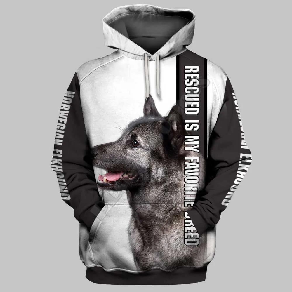 Норвежские спасательные 3D толстовки Elkhound пуловер с принтом для мужчин и женщин